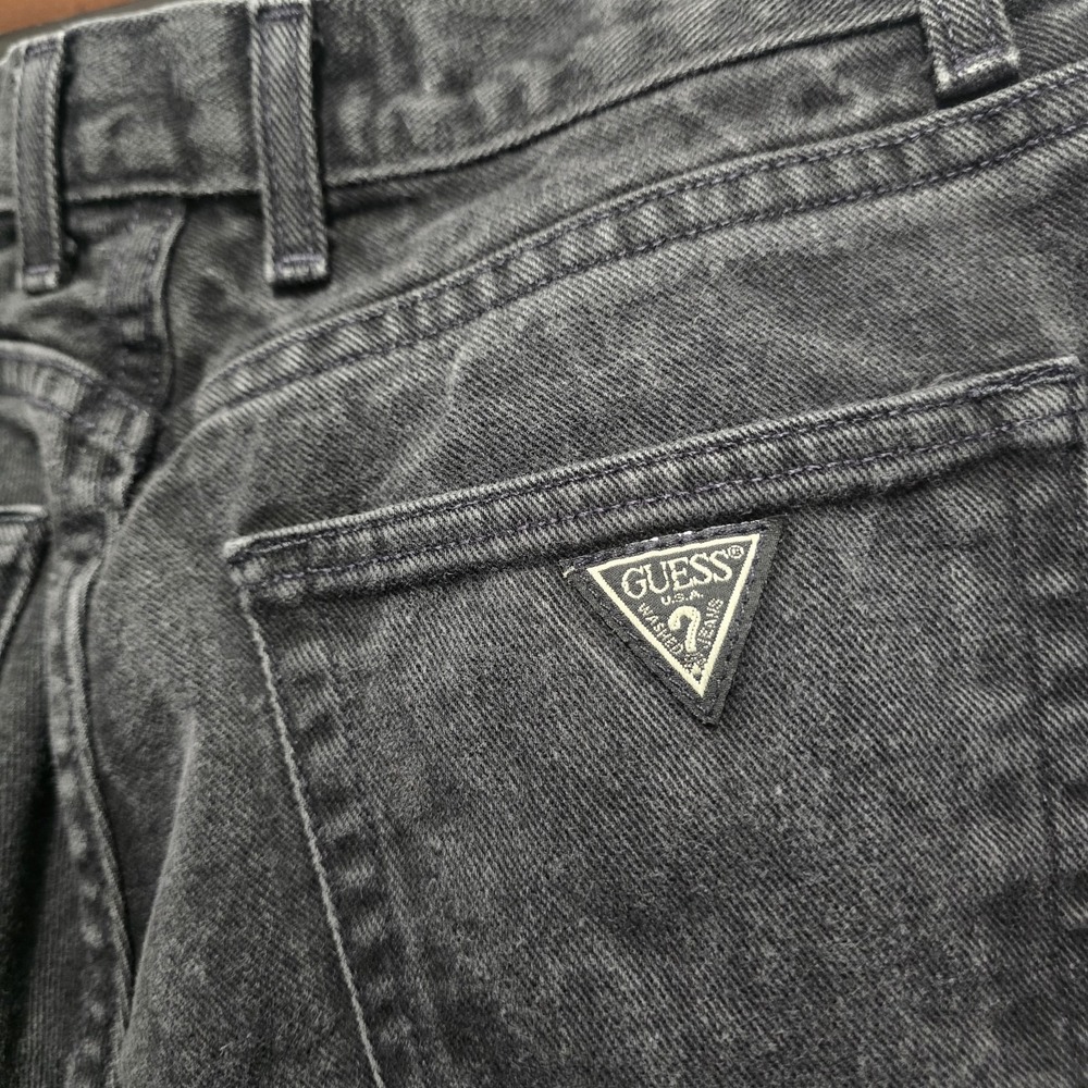 Vintage Guess Jeans 050‎ Original Fit Women's Black Denim Mom Size 29 High Rise